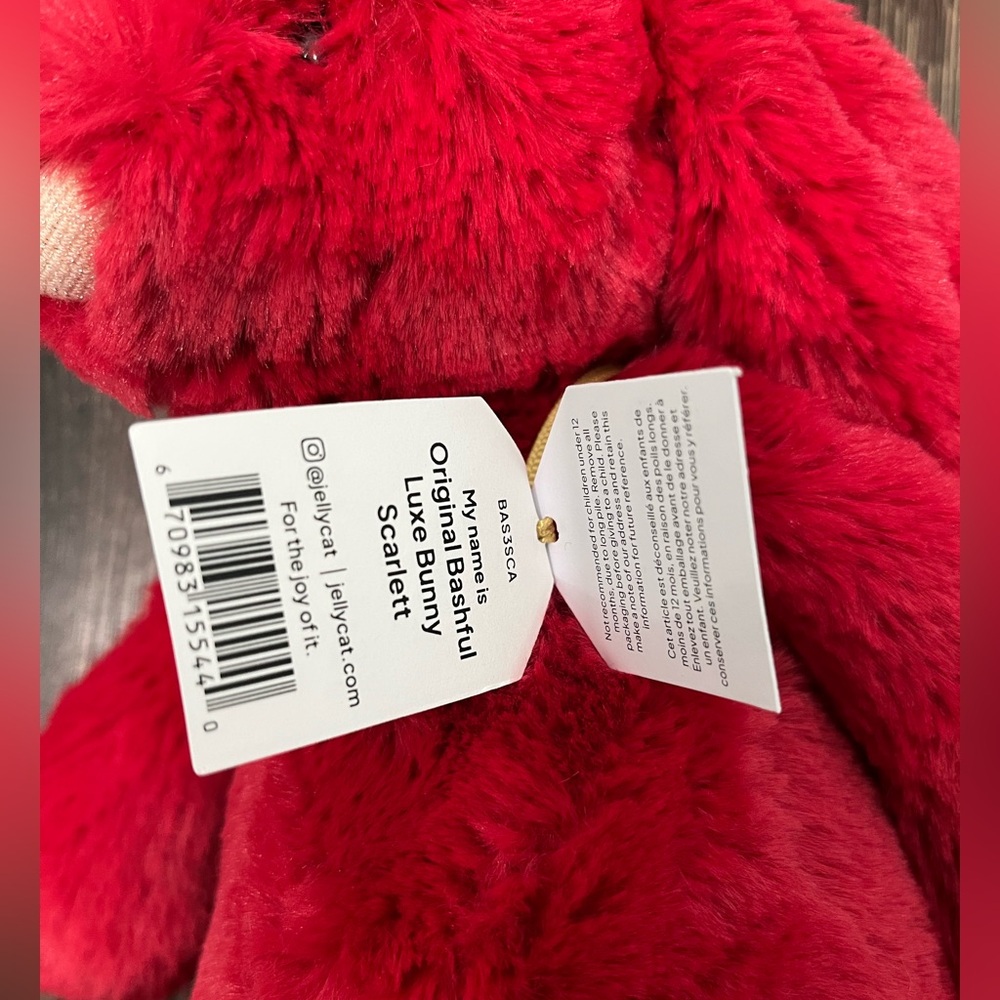 Jellycat Bashful Luxe Bunny Scarlett Medium 12" 100%Authentic NWT US - Picture 5 of 8